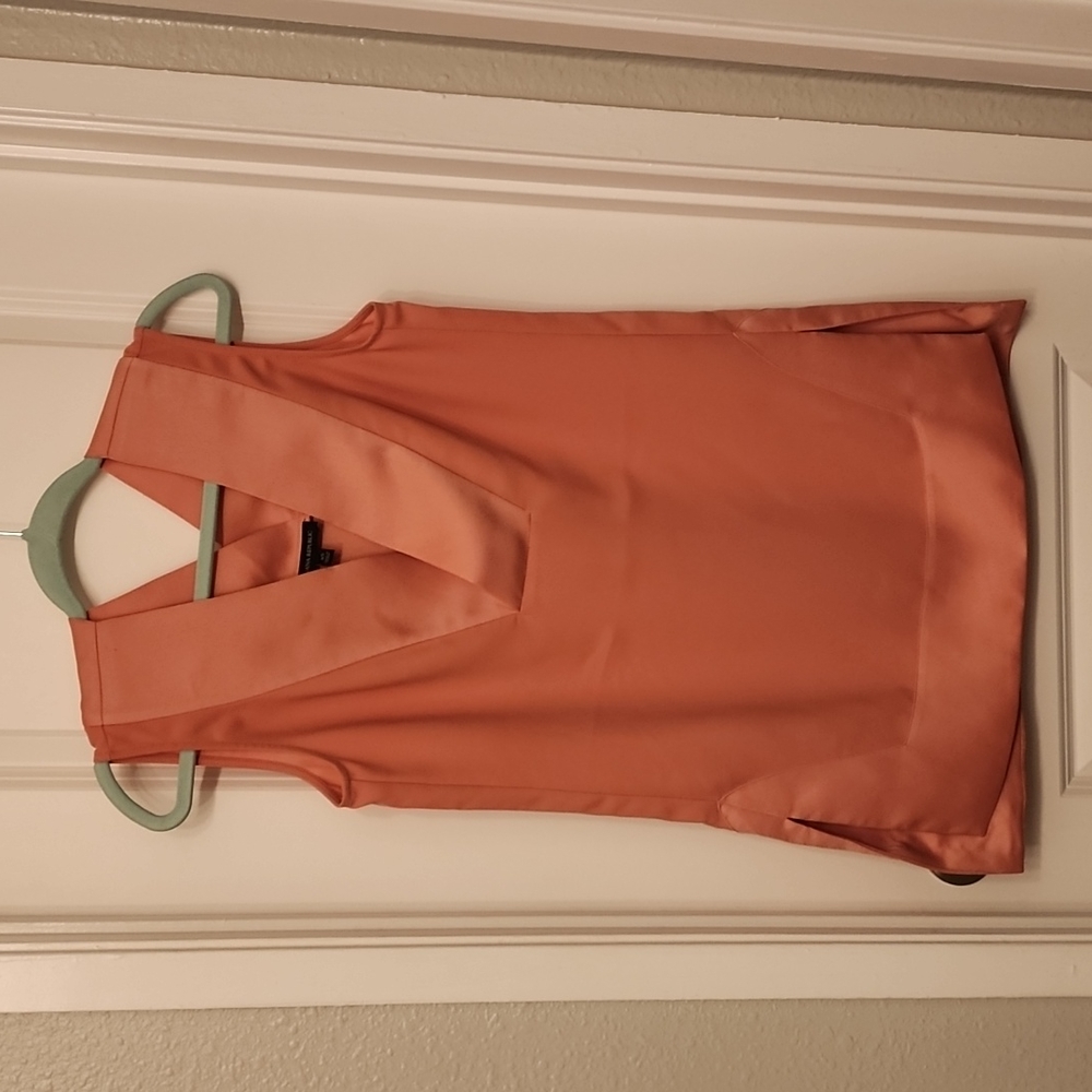 BANANA REPUBLIC Sleeveless V Neck Tunic Hi Low Peach XS